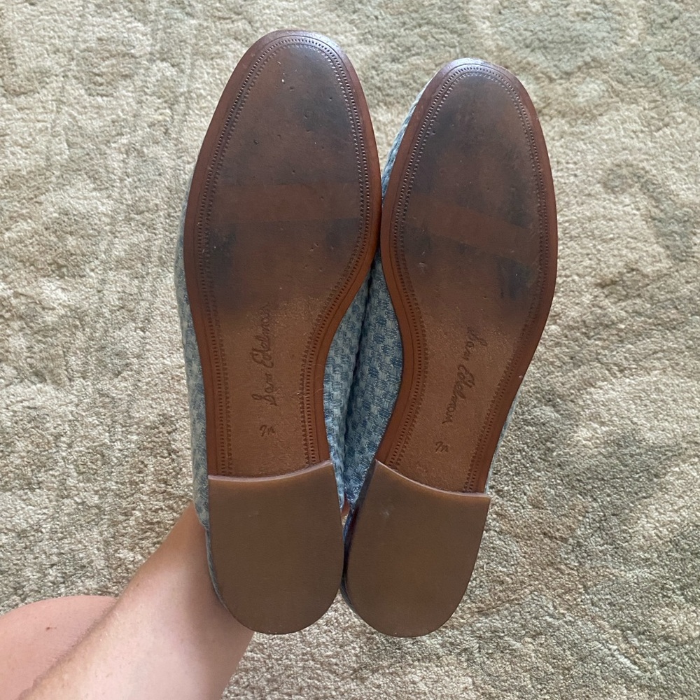Sam Edelman Light Blue Textured Loafers - Picture 2 of 4
